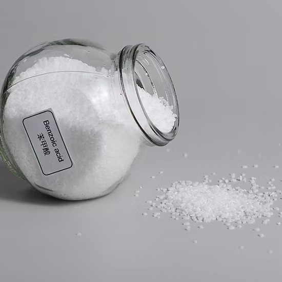 Conservante para bebidas, ácido benzoico em pó de alta pureza e conservante para bebidas granulares, grau USP