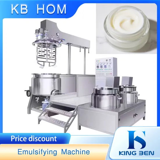 Tanque de mistura de emulsificante homogêneo com agitador, aquecimento de líquidos, cosmético, vácuo, homogeneizador e misturador